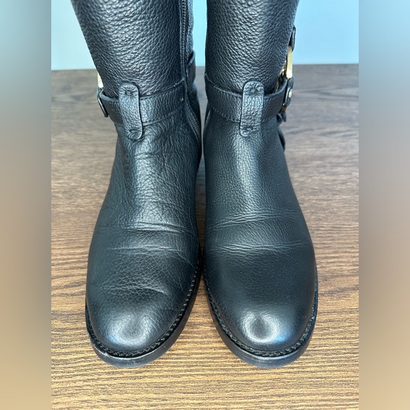 Tory Burch Amanda Black Pebbled Riding Boot Size 6 - Picture 3 of 12